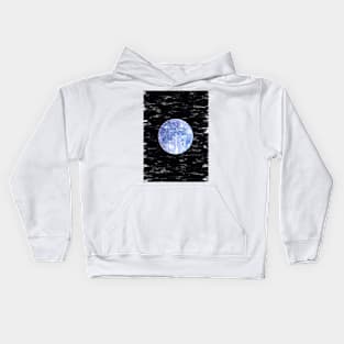 Bright Blue Moon Night Sky. For Moon Lovers. Bright Moon Collection Kids Hoodie